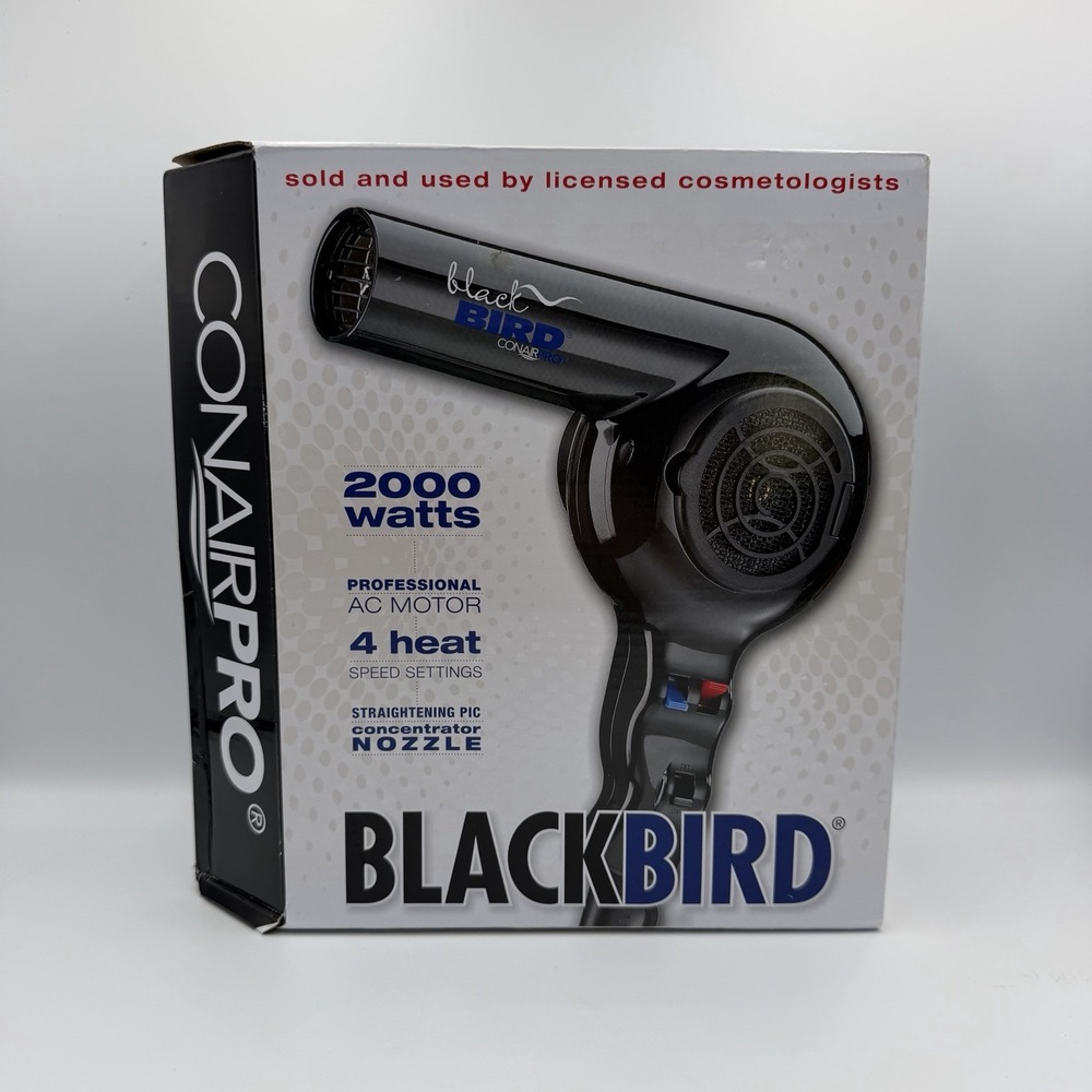 Conair Pro Black Bird Hair Dryer 2000 Watt BB075W